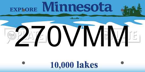 270VMM Minnesota License Plate