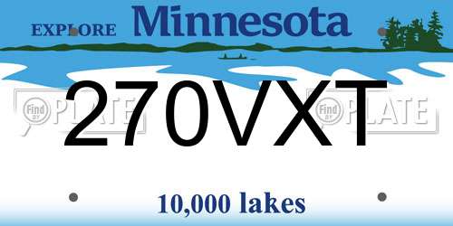 270VXT Minnesota License Plate