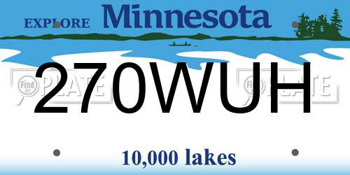 270WUH Minnesota License Plate