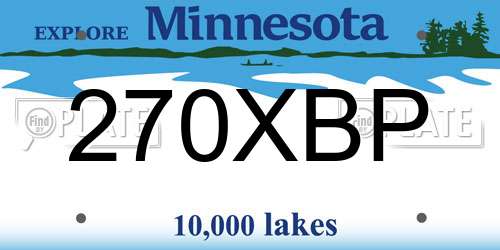 270XBP Minnesota License Plate