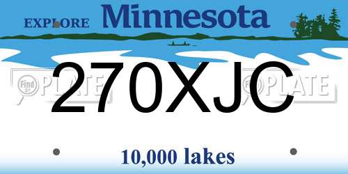 270XJC Minnesota License Plate
