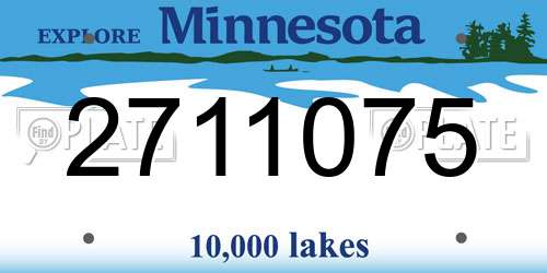 2711075 Minnesota License Plate