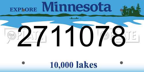 2711078 Minnesota License Plate