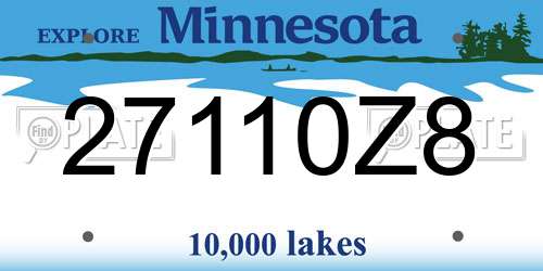 27110Z8 Minnesota License Plate