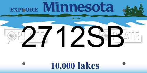 2712SB Minnesota License Plate