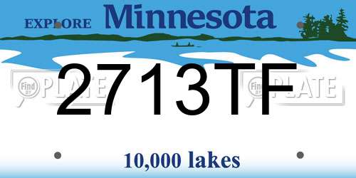 2713TF Minnesota License Plate