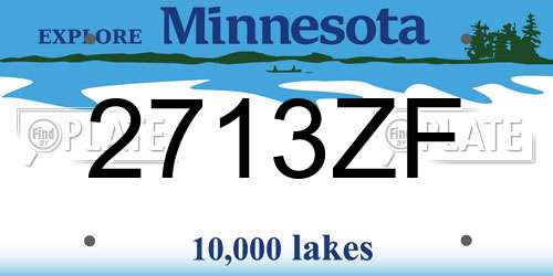 2713ZF Minnesota License Plate