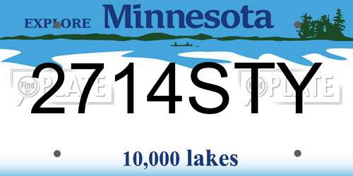 2714STY Minnesota License Plate