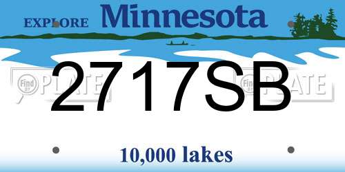 2717SB Minnesota License Plate