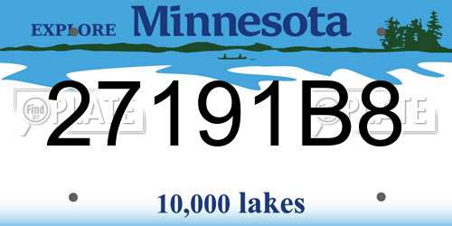27191B8 Minnesota License Plate