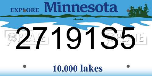 27191S5 Minnesota License Plate