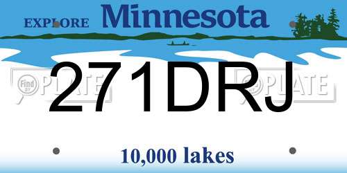 271DRJ Minnesota License Plate