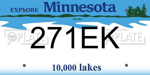 271EK Minnesota License Plate