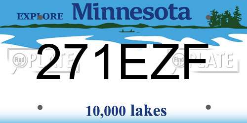 271EZF Minnesota License Plate