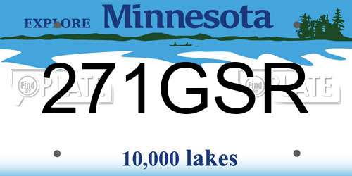 271GSR Minnesota License Plate
