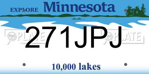 271JPJ Minnesota License Plate