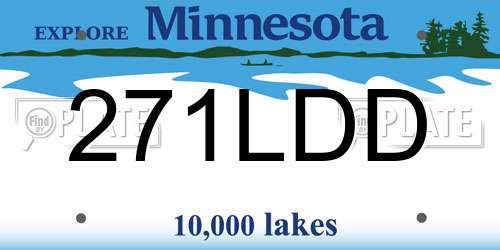 271LDD Minnesota License Plate