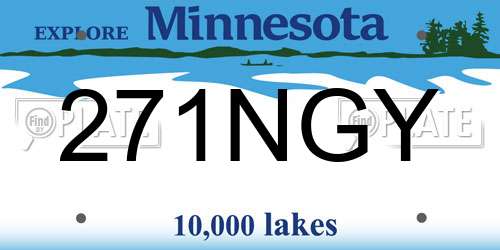 271NGY Minnesota License Plate