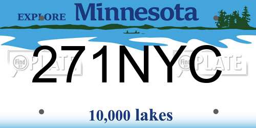 271NYC Minnesota License Plate