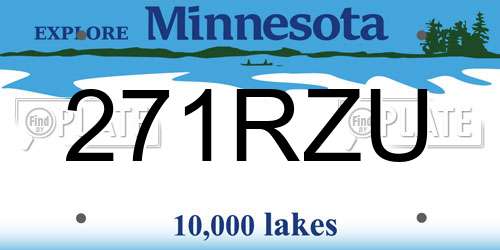 271RZU Minnesota License Plate