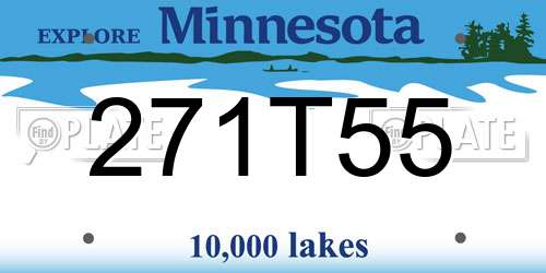 271T55 Minnesota License Plate