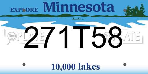 271T58 Minnesota License Plate
