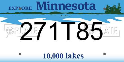 271T85 Minnesota License Plate