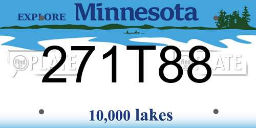 271T88 Minnesota License Plate