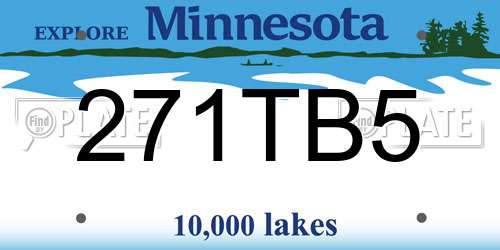 271TB5 Minnesota License Plate