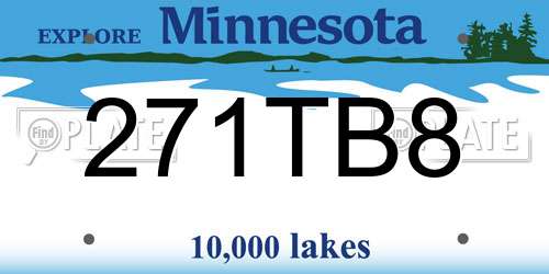 271TB8 Minnesota License Plate