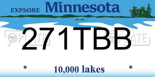 271TBB Minnesota License Plate
