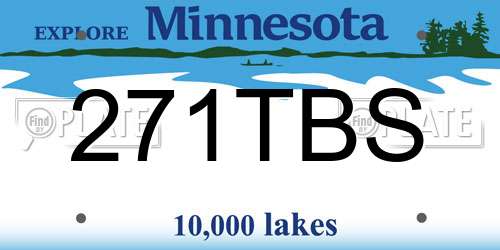 271TBS Minnesota License Plate