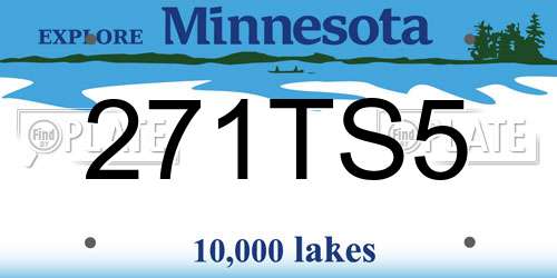271TS5 Minnesota License Plate