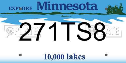 271TS8 Minnesota License Plate
