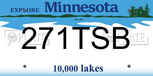 271TSB Minnesota License Plate