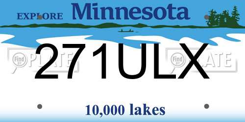 271ULX Minnesota License Plate