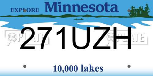 271UZH Minnesota License Plate
