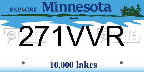 271VVR Minnesota License Plate