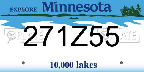 271Z55 Minnesota License Plate