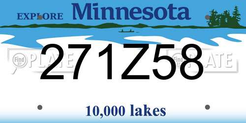 271Z58 Minnesota License Plate