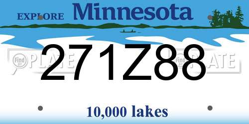 271Z88 Minnesota License Plate