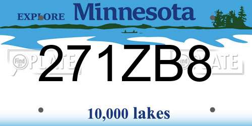 271ZB8 Minnesota License Plate