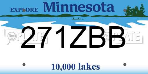 271ZBB Minnesota License Plate