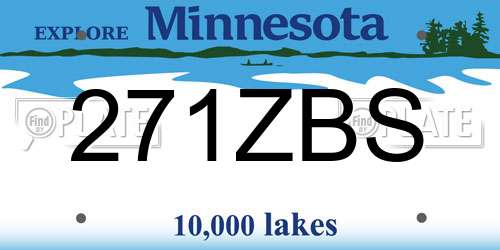 271ZBS Minnesota License Plate