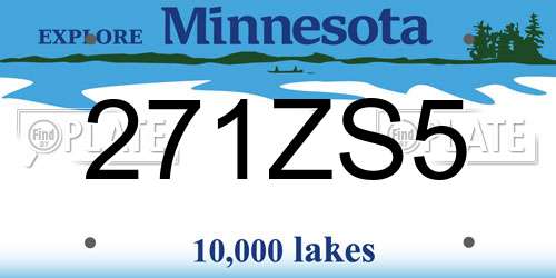 271ZS5 Minnesota License Plate
