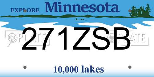 271ZSB Minnesota License Plate