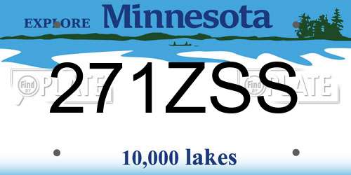 271ZSS Minnesota License Plate