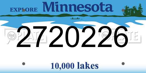 2720226 Minnesota License Plate