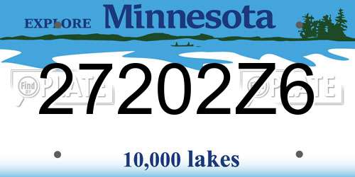 27202Z6 Minnesota License Plate
