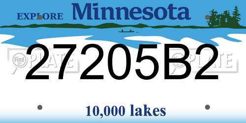 27205B2 Minnesota License Plate